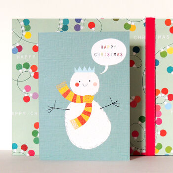 Christmas Snowman Greetings Card, 4 of 5