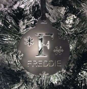 Personalised Name And Initial Christmas Bauble, 11 of 12