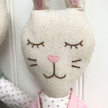 Personalised Linen Rabbit Soft Toy, 2 of 4