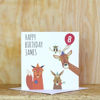 Woodland Animal Birthday Card, 2 of 3
