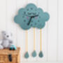 Children's Cloud And Raindrops Personalised Wall Clock, thumbnail 4 of 6