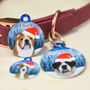 Premium Dog ID Name Tag Christmas Snowy Forest Design, thumbnail 2 of 12