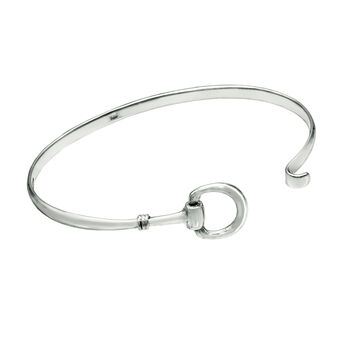 Personalised Silver Horsebit Bangle Girlfriend Gift, 5 of 7