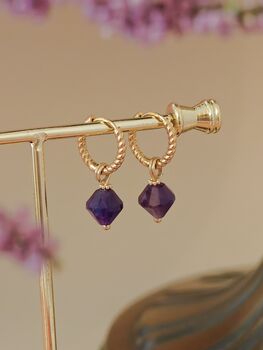 Aurora Rhombus Amethyst Earrings, 4 of 6