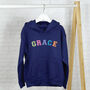 Pastel Varsity Personalised Mother And Child Hoodie Set, thumbnail 3 of 3