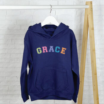 Pastel Varsity Personalised Mother And Child Hoodie Set, 3 of 3