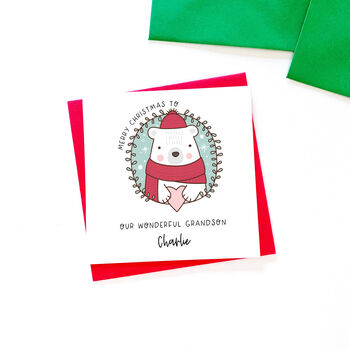 Personalised Polar Bear Christmas Card, 2 of 2
