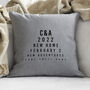 Personalised Eye Test Style New Home Cushion, thumbnail 4 of 5