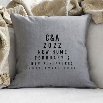 Personalised Eye Test Style New Home Cushion, 4 of 5
