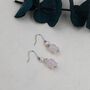 Sterling Silver Carved Jade Lily Of The Valley Earrings With Natural Freshwater Pearls, thumbnail 6 of 12