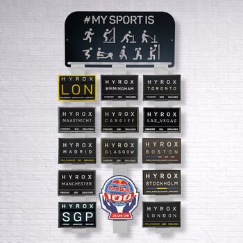 Hyrox Patch Display | Black Metal | Wall Mounted Race Finisher Patch Holder, 2 of 7