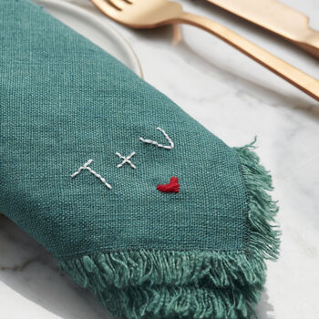 Personalised Hand Stitched Linen Napkin, 4 of 8