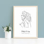 Personalised Daddy And Child Line Drawing Print, thumbnail 1 of 3