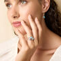 Molten Sterling Silver Blue Opal Trio Ring, thumbnail 4 of 6