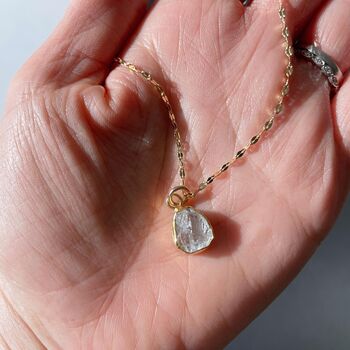 Carved Aquamarine Vintage Chain Necklace, 4 of 9