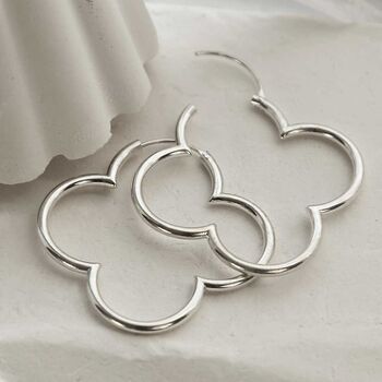 Sterling Silver Flower Hoops, 6 of 7