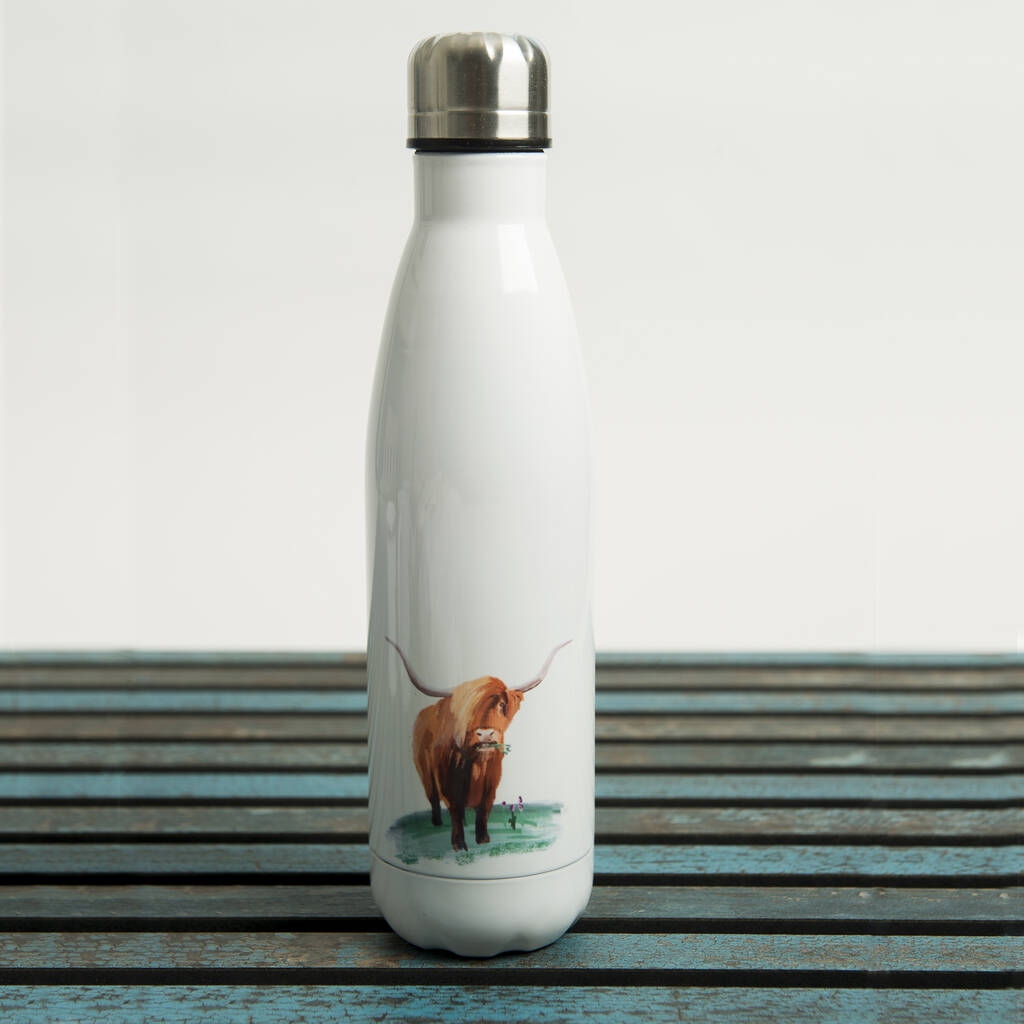 Highland Cow Insulated Water Bottle