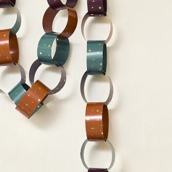 Festive Star Paper Chains Red And Green Hanging Christmas Decorations, 2 of 4