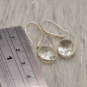 Green Amethyst Earrings Crafted In Sterling Silver, 5 of 6