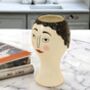 Ceramic Doodle Woman's Face Vase, thumbnail 2 of 4