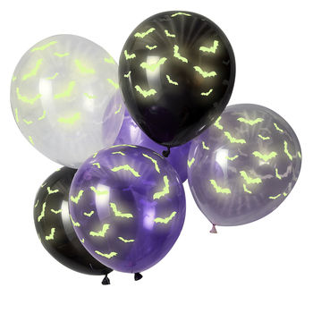 Halloween Glow In The Dark Bat Party Balloons, 2 of 3