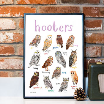'Hooters' Illustrated Bird Art Print, 2 of 3
