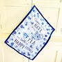 Drink Tea And Be Happy Cotton Tea Towel, thumbnail 5 of 7