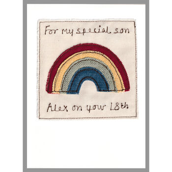 Personalised Rainbow New Baby Boy / 1st Birthday Card, 7 of 12