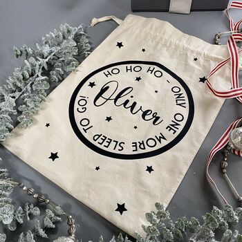 Personalised Christmas Eve Bag Two Natural With Black, 12 of 12