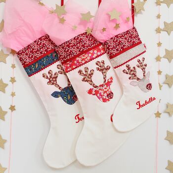 Personalised Reindeer Christmas Stocking, 2 of 10