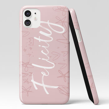 Personalised Dusty Pink Sketch Phone Case, 6 of 6
