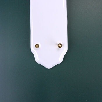 G Decor Classic White Ceramic Door Finger Plate Traditional Push Plate With Brass Fixings, 3 of 4