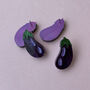 Aubergine Statement Stud Earrings, thumbnail 3 of 4