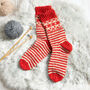 Striped Fair Isle Socks Knitting Kit, thumbnail 3 of 9