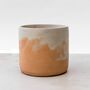 Handmade Eco Plant Pot | Peachy Pink And Off White, thumbnail 5 of 6