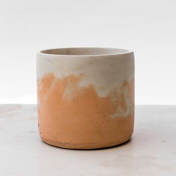Handmade Eco Plant Pot | Peachy Pink And Off White, 5 of 6