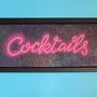 ‘Cocktails’ Reverse Glass Faux Neon Wall Art, thumbnail 3 of 9