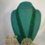 Indian Long Beaded Green Mala Necklace Set, thumbnail 5 of 5