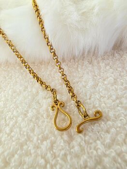 Vintage Toggle Clasp Necklace In 18 K Gold Adjustable Belcher Chain Waterproof Jewellery, 2 of 5