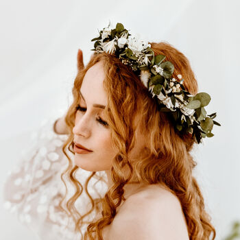 Aphrodite Foliage Flower Crown Wedding Headband, 2 of 5