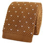 Men's Square End Knitted Tie With Dots | Caramel Brown, thumbnail 1 of 5