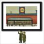 Framed 'Lidl Supermarket' Novelty A4 Lowry Style Art Print, thumbnail 1 of 2