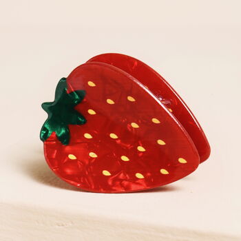 Large Red Strawberry Hair Clip, 2 of 3