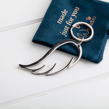 Angel Wing Keyring In Gold Or Silver, 3 of 4