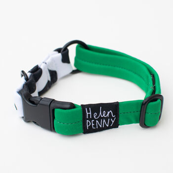 Cow Print And Green • Padded Dog Collar, 4 of 5