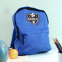 Personalised Football Blue Backpack, thumbnail 2 of 4
