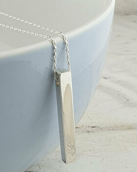 Personalised Mothers Day Silver Bar Pendant, 7 of 8
