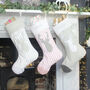 Personalised Pink Stripe Stag Christmas Stocking, thumbnail 2 of 5