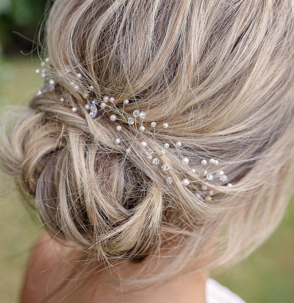 Delicate Pearl And Crystal Hair Vine, 1 of 4