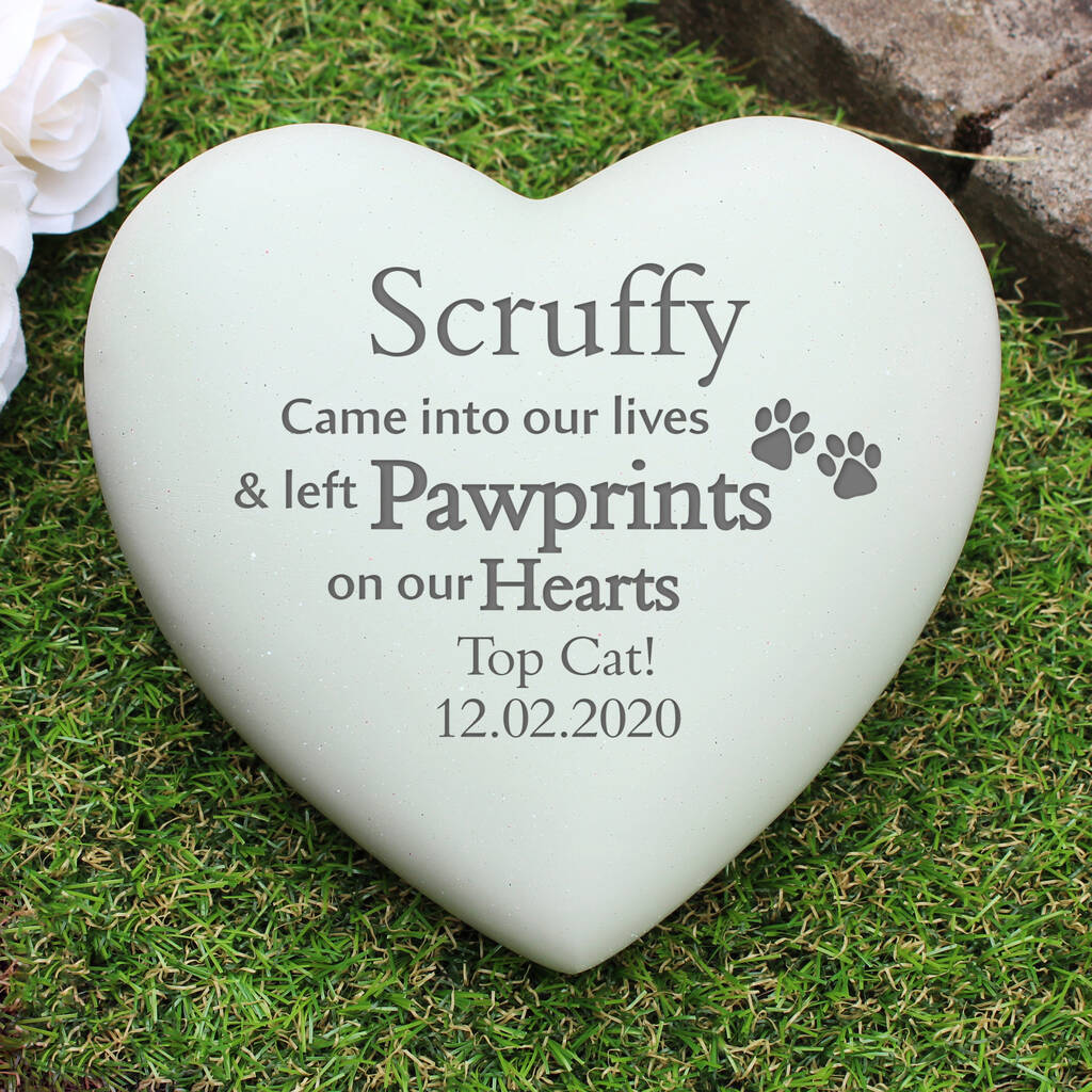 Personalised Pet Pawprints Heart Memorial, 1 of 2